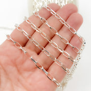 Silver Diamond Cut Oval Cable Chain